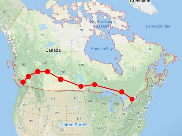 distance from toronto to new york city