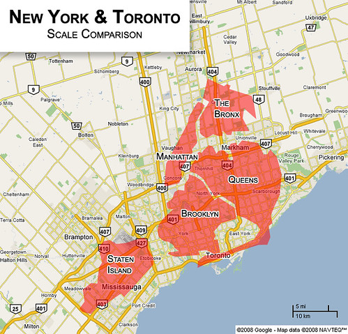 Toronto to New York City Distance