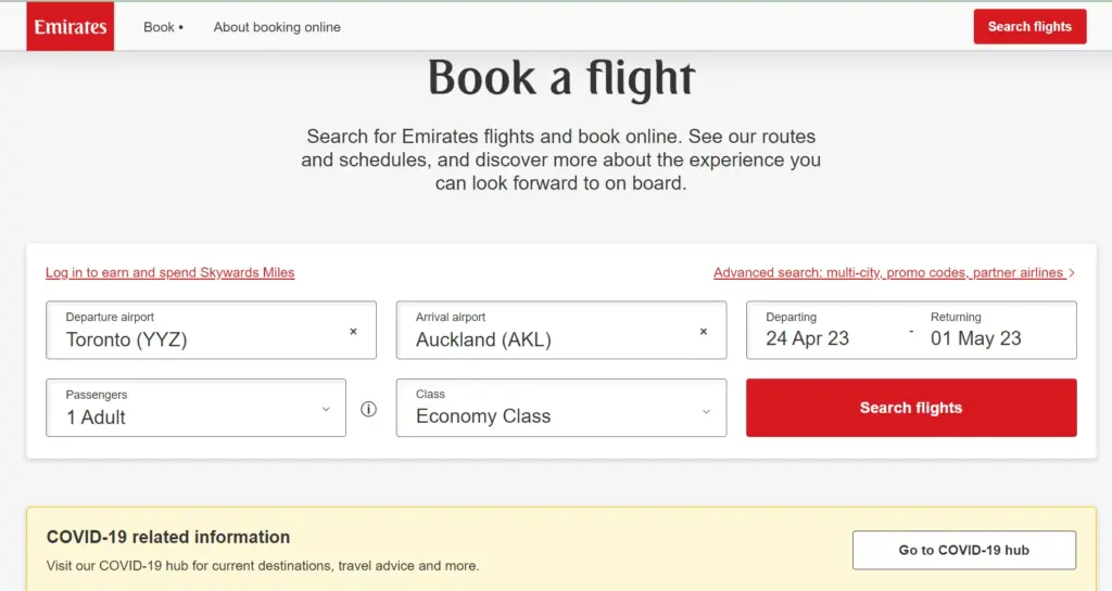 Emirates flights